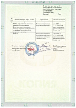 2020.02.06 Узловая - Приложение к сертификату - Прокат арматурный для железобетонных конструкций периодического профиля.